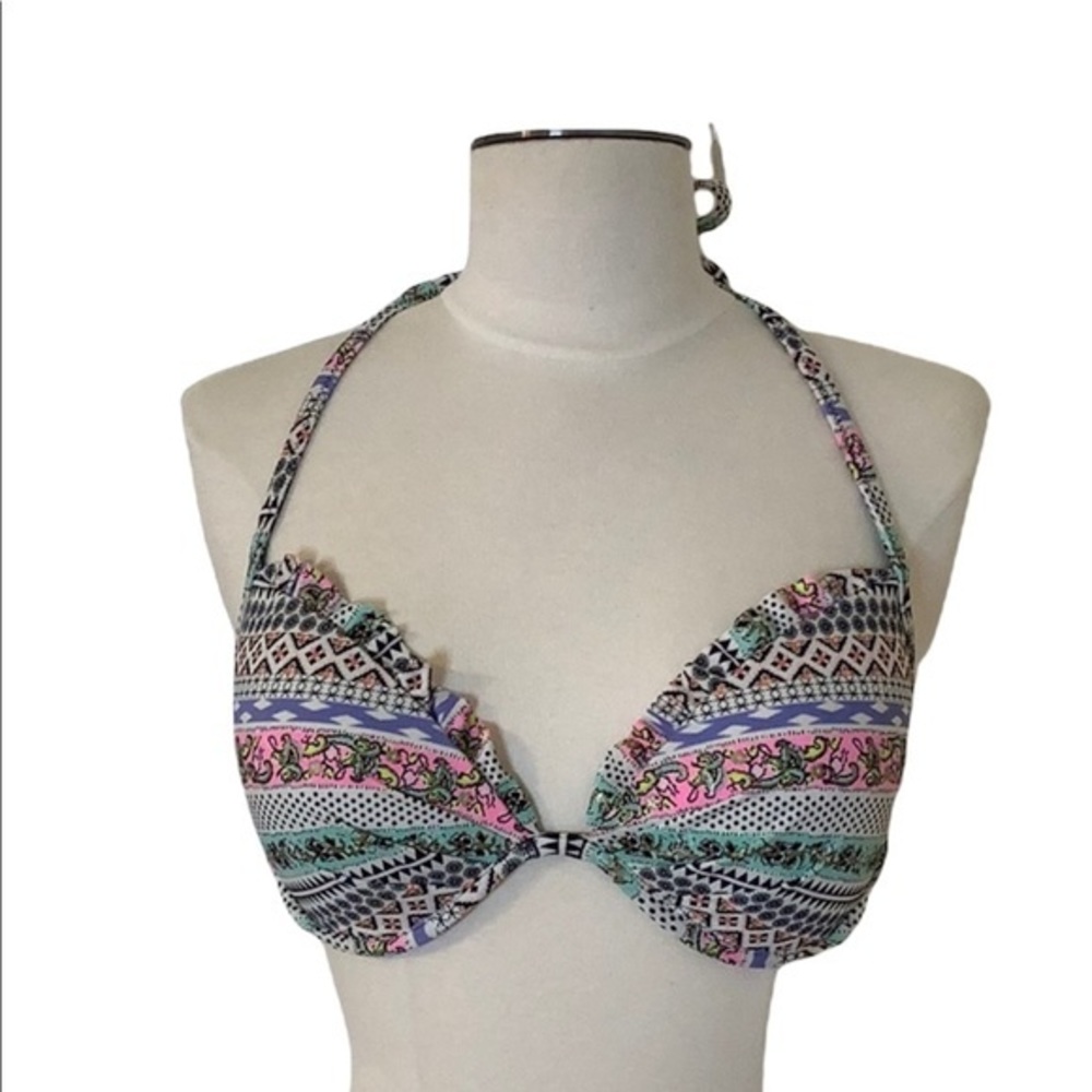 Victoria’s Secret padded ruffles sexy bikini top size 36C EUC